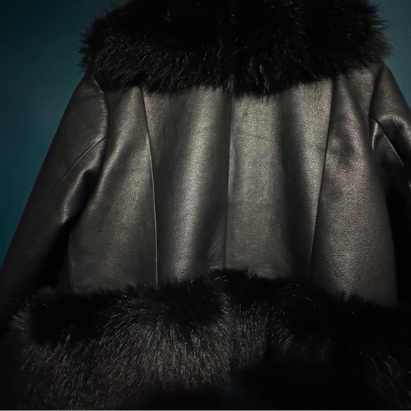 Charlotte Simone Vivienne Jacket Excellent Condition Black Faux Fur Trim RARE Sm - Picture 7 of 9